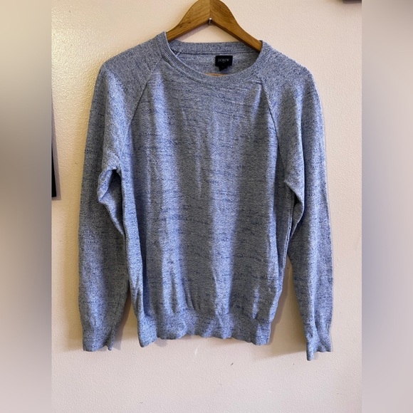 J. Crew Beige Lightweight Crewneck Cotton Sweater in Garter Stitch S Round neck - Picture 4 of 16